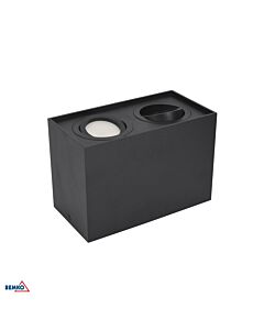 Oprawa downlight natynkowa LED ORTAL lampa 2xGU10 50W czarna Bemko C23-DLO-AS-GU10-250-BL