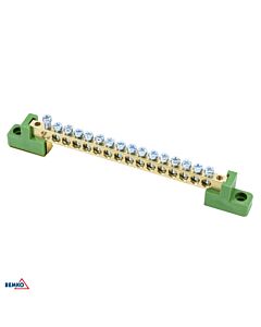 Listwa zaciskowa na izolatorach płaskich 16-torowa 16x fi 5mm zielona Schelinger A18-TBJ-6X09-16P-ZI