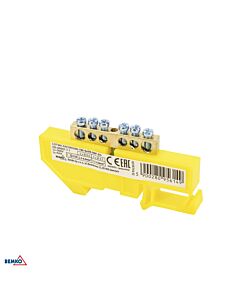 Listwa zaciskowa śrubowa szynowa 6-torowa 2x6mm, 4x4.5mm żółta Schelinger A18-TBI-6X09-06P-ZO