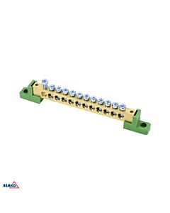 Listwa zaciskowa na izolatorach płaskich 12-torowa 12x fi 6mm zielona Schelinger A18-TBJ-8X12-12P-ZI
