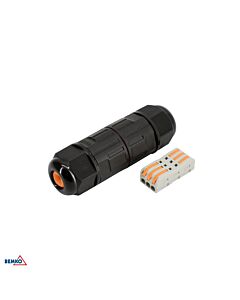 Złącze kablowe konektor mufa IP68 3x1,5mm2 17.5A 450V czarny Bemko E08-ZK03-IP68-QC