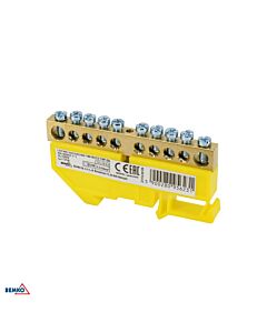 Listwa zaciskowa śrubowa szynowa 10-torowa 10x6mm ż&oacute;łta Schelinger A18-TBI-8X12-10P-ZO
