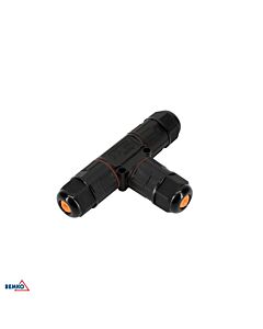 Złącze kablowe trójnik T konektor mufa IP68 3x2,5mm2 24A 450V czarny Bemko E08-ZK03-IP68-T
