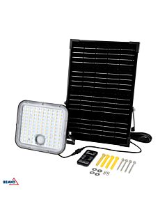 Naświetlacz solarny LED SOLPAR cz. ruchu 30W 3000/4000K 4800lm IP65 Bemko C83-SOP-030BL-CCT-PIR