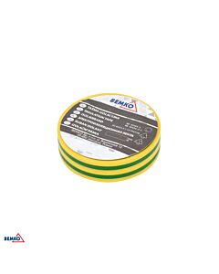Taśma izolacyjna PVC 15x10 żółto-zielona Bemko E30-PVC1510YG