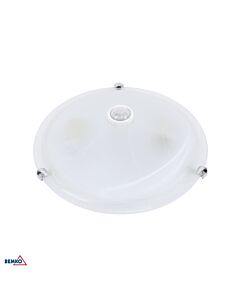 Oprawa plafon TAZAN z czujnikiem ruchu lampa 2xE27 40W 120° IP20 biała Bemko C38-ST78-240G-PIR