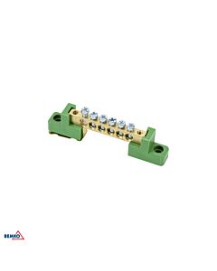 Listwa zaciskowa na izolatorach płaskich 6-torowa 6x fi 5mm zielona Schelinger A18-TBJ-6X09-06P-ZI