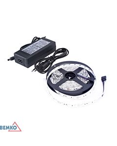 Taśma LED z zasilaczem 4.8W 6500K 490lm IP20 5m Bemko D87-ZW-2835-300-IP20-ACW