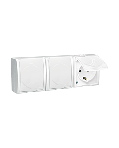 Gniazdo elektryczne potr&oacute;jne SCHUKO klapka biały IP54 Simon Aquarius Kontakt-Simon AQGSZ1-3Z/11