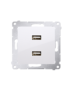 Ładowarka USB podw&oacute;jna biały Simon54 Kontakt-Simon DC2USB.01/11