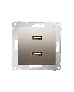 Ładowarka USB podw&oacute;jna złoty mat, metalizowany Simon54 Kontakt-Simon DC2USB.01/44
