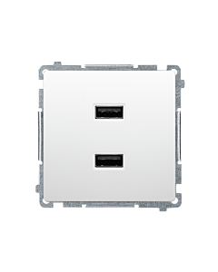 Ładowarka USB podw&oacute;jna biały Basic Kontakt-Simon BMC2USB.01/11