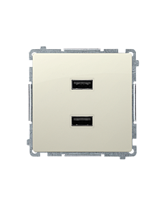 Ładowarka USB podw&oacute;jna beżowy Basic Kontakt-Simon BMC2USB.01/12