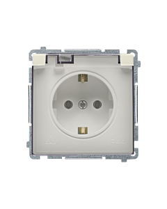 Gniazdo elektryczne poj. SCHUKO klapka beżowy IP20/IP44 Basic Kontakt-Simon BMGSZ1B.01/12A