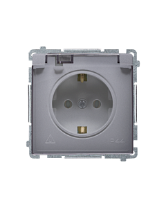 Gniazdo elektryczne poj. SCHUKO klapka srebrny mat IP20/IP44 Basic Kontakt-Simon BMGSZ1B.01/43A Gniazdo elektryczne poj. SCHUKO klapka srebrny mat IP20/IP44 Basic Kontakt-Simon BMGSZ1B.01/43A
