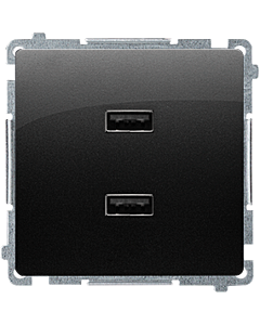 Ładowarka USB podw&oacute;jna czarny mat Basic Kontakt-Simon BMC2USB.01/49