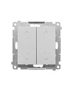 Włącznik/przycisk roletowy podw&oacute;jny elektroniczny aluminium mat Simon55 Kontakt-Simon TEZ2.01/143