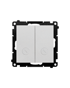 Włącznik schodowy podw&oacute;jny podświetlany aluminium mat Simon55 Kontakt-Simon TW6/2L2.01/143