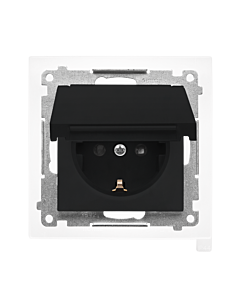 Gniazdo elektryczne poj. SCHUKO klapka czarny mat IP20/IP44 Simon55 Kontakt-Simon TGSZ1BCZ.01/149 Gniazdo elektryczne poj. SCHUKO klapka czarny mat IP20/IP44 Simon55 Kontakt-Simon TGSZ1BCZ.01/149