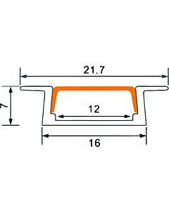 Klosz do profili LED N i P transparentny 2m Eco Light EC20667