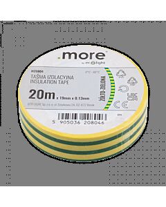 Taśma izolacyjna PVC 19x20 żółto-zielona .MORE M20804