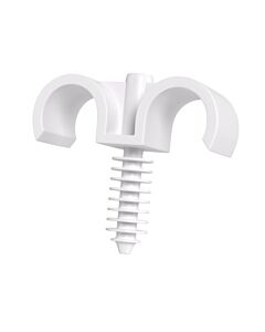 Uchwyt do rur hak pojedynczy okrągły biały 22mm 50 szt RING-22-BIS .MORE M20388