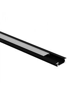 Profil do taśm LED P02 podtynkowy czarny + klosz mrożony 2m Eco Light EC20614