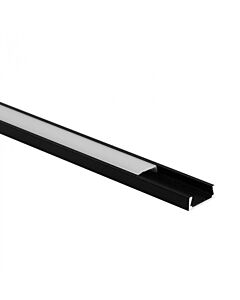 Profil do taśm LED N01 natynkowy czarny + klosz mleczny 1m Eco Light EC20903