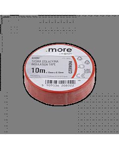 Taśma izolacyjna PVC 15x10 czerwona .MORE M20802