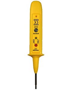 Pr&oacute;bnik tester napięcia 30-500V 175mm FAZER 777 dioda LED + sygnał dźwiękowy ż&oacute;łty .MORE M00002