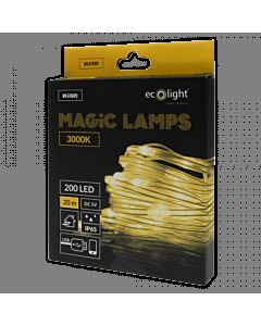 Lampki choinkowe LED 200 barwa ciepła 3000K 20m USB Bluetooth Magiczne Lampki Eco Light ML61609