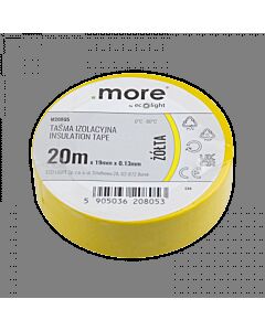 Taśma izolacyjna PVC 19x20 żółta .MORE M20805