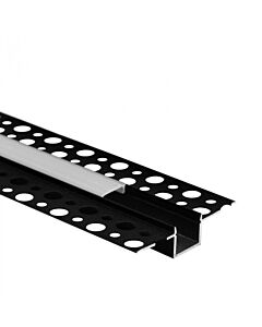 Profil do taśm LED GP02 podtynkowy czarny + klosz mrożony 2m Eco Light EC20644