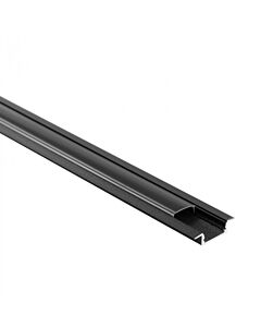 Profil do taśm LED P02 podtynkowy czarny + klosz czarny 2m Eco Light EC20528