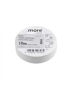 Taśma izolacyjna PVC 15x10 biała .MORE M20796