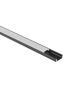 Profil do taśm LED N01 natynkowy czarny + klosz mrożony 1m Eco Light EC20905