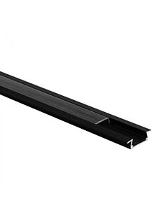 Profil do taśm LED P02 podtynkowy czarny + klosz transparentny 2m Eco Light EC20613