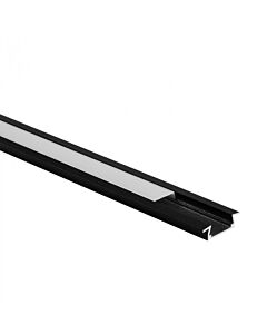 Profil do taśm LED P02 podtynkowy czarny + klosz mleczny 2m Eco Light EC20612