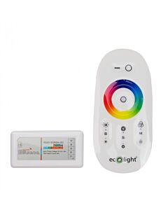 Sterownik do taśm LED RGBW z pilotem dotykowy RF 24A 12-24V DC 288W biały Eco Light EC79778