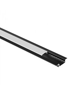 Profil do taśm LED P01 podtynkowy czarny + klosz mrożony 1m Eco Light EC20912