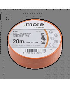 Taśma izolacyjna PVC 19x20 brązowa .MORE M20807