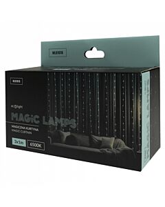 Kurtyna świetlna LED 200 barwa zimna 6500K 3x1m USB Bluetooth Magiczne Lampki Eco Light ML61616