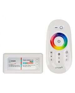 Sterownik do taśm LED RGB z pilotem dotykowy RF 18A 12-24V DC 216W biały Eco Light EC79777