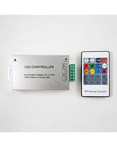 Sterownik do taśm LED RGB z pilotem RF 20 przycisków 24A 12-24V DC 288W biały Eco Light EC67779