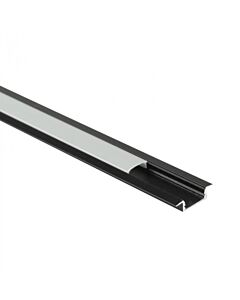 Profil do taśm LED P01 podtynkowy czarny + klosz mleczny 1m Eco Light EC20910