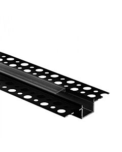 Profil do taśm LED GP02 podtynkowy czarny + klosz transparentny 2m Eco Light EC20643