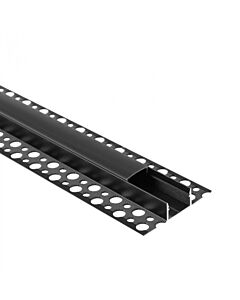 Profil do taśm LED GNS02 natynkowy czarny + klosz czarny 2m Eco Light EC20967
