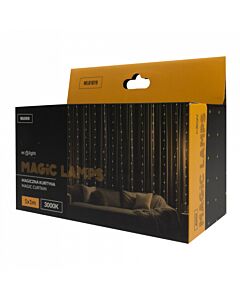 Kurtyna świetlna LED 100 barwa ciepła 3000K 1x1m USB Bluetooth Magiczne Lampki Eco Light ML61619