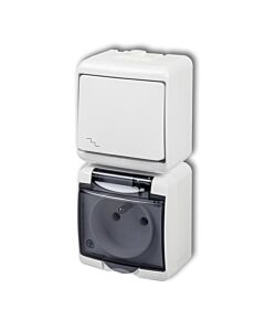 Włącznik schodowy, Włącznik hermetyczny, Gniazdo hermetyczne Karlik WGHP-3d