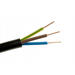Kabel ziemny YKY 3x1,5mm2 1000V czarny - 1m